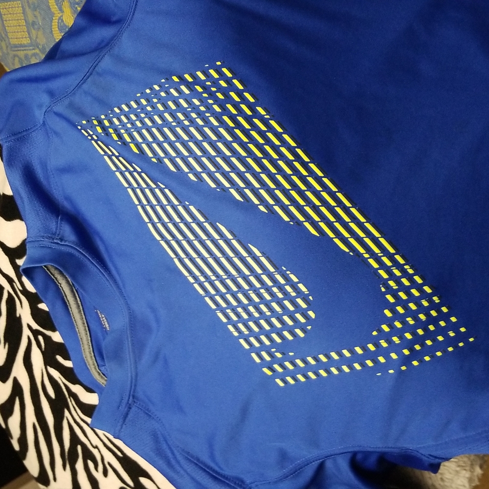 Blue and green nike shirt